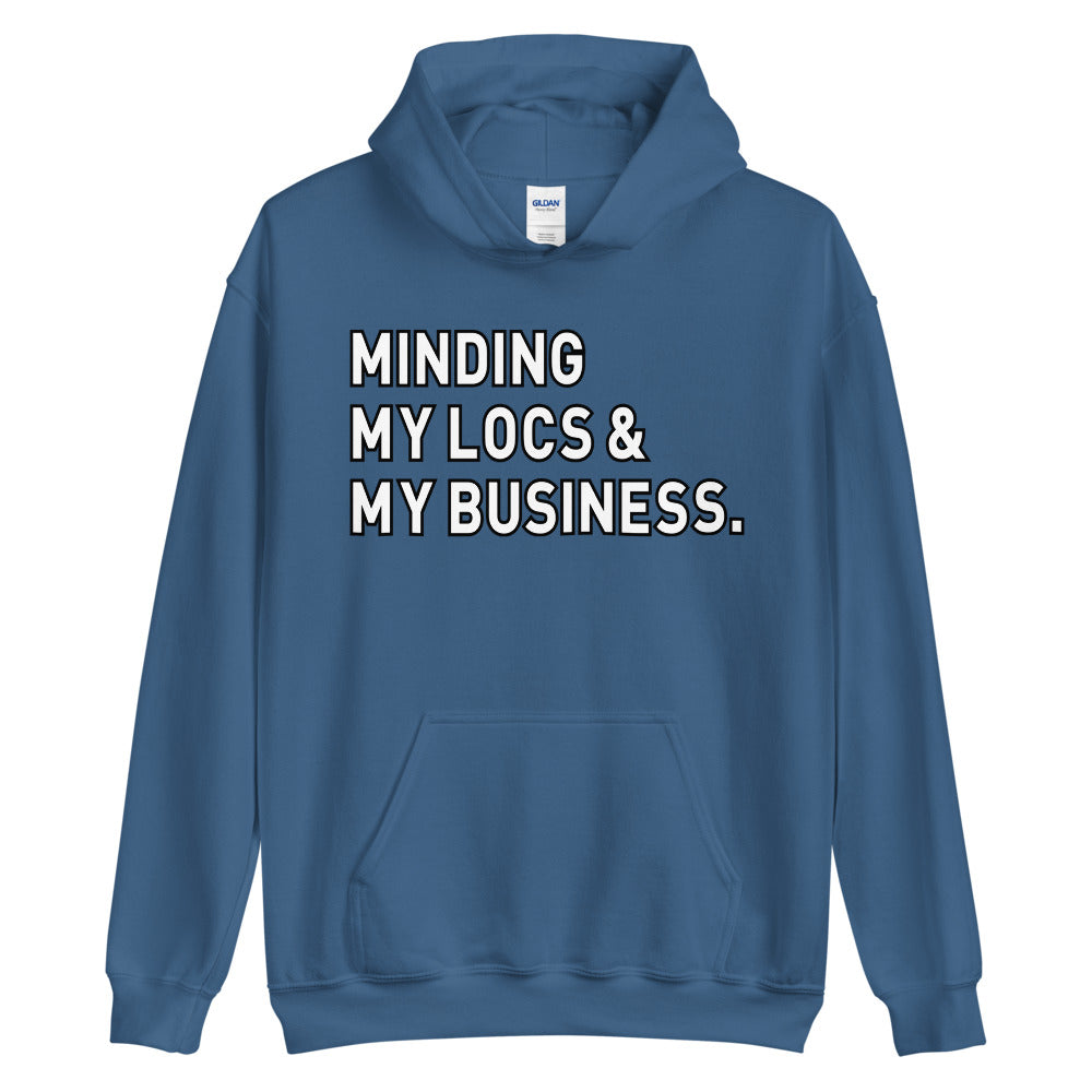 Blue Minding My Locs & My Business Unisex Hoodie - Locs and Business