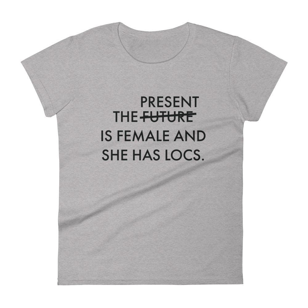The Present FITTED Women's short sleeve t-shirt - Locs and Business