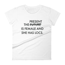 Load image into Gallery viewer, The Present FITTED Women&#39;s short sleeve t-shirt - Locs and Business
